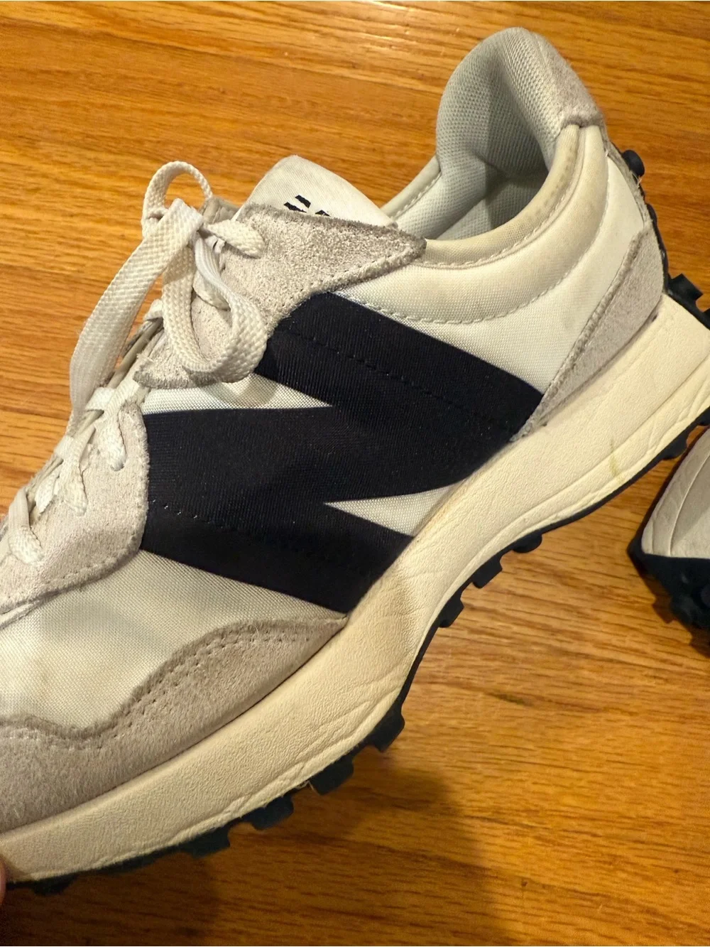 New Balance Women’s White and Black Retro Runner Sneakers